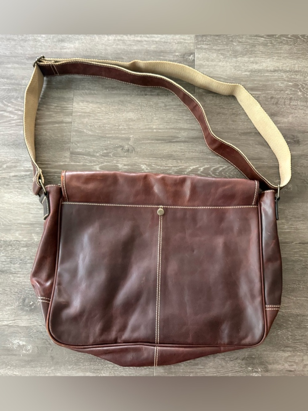 FOSSIL Jack Spade Leather Messenger Bag in Brown - Classic Men's Shoulder Bag - Picture 2 of 6